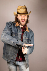 Cowboy firing gun
