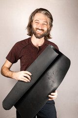 Man preparing to do yoga