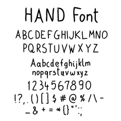 Handdrawn simple sketch font