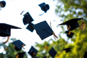 Celebratory Graduation Caps Soar