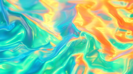 Blurred Holography abstract background in blue pink colors. Holographic color wrinkled pearlescent...
