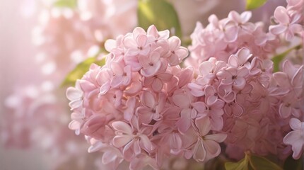 Light pink lilac flowers against a blurred background