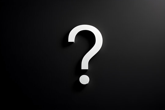 detailed image of a question mark sign isolated on a black background