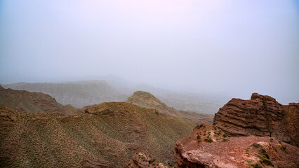 Pingshan Lake Grand Canyon, Zhangye City, Gansu Province - rock formation canyon landscape under clear sky