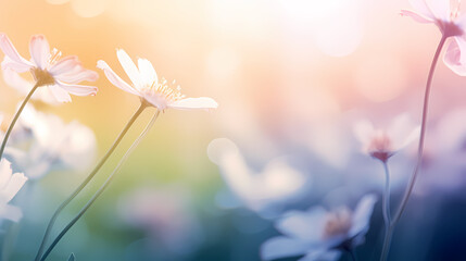 Spring season, vibrant green background