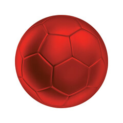 3d soccer red icon Blue color. 3d vector render Symbol or emblem football . Vector illustration