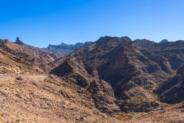 Fototapeta na wymiar Hiking Through The Central Mountains Of Gran Canaria