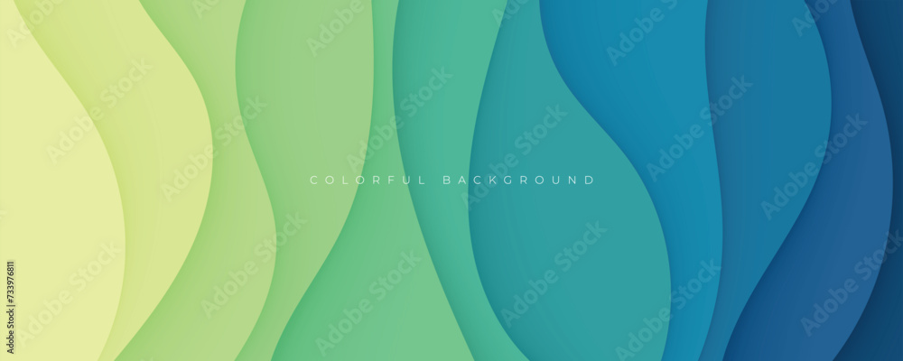 Poster abstract colorful wavy dimension layers background liquid shape vector ilustration.