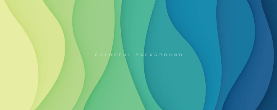 Abstract colorful wavy dimension layers background liquid shape vector ilustration.