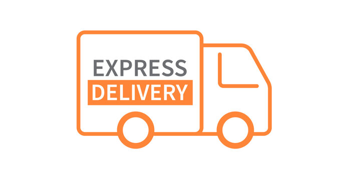 Delivery truck. Express delivery. Online shopping concept. Fast shipping. Vector illustration.