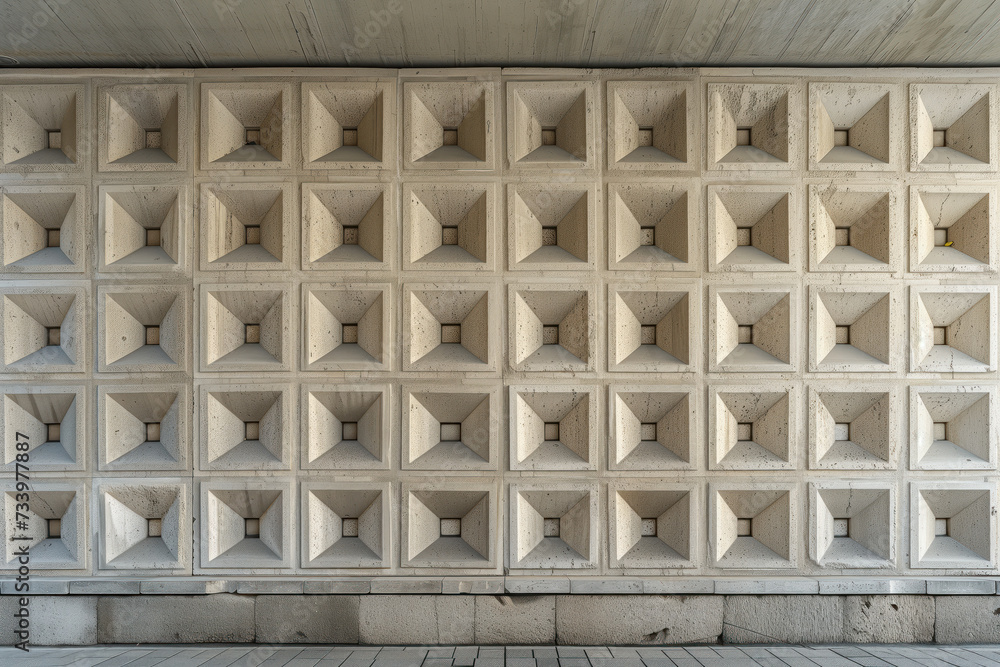 Poster white stone wall. facade of a modern building. background image. created with generative ai technolo