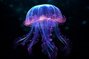 Fototapeta premium a bioluminescent jellyfish