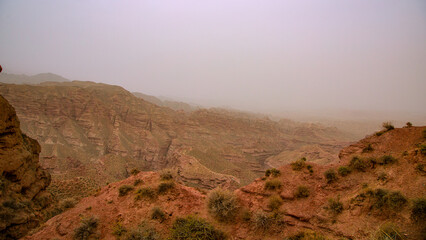 Pingshan Lake Grand Canyon, Zhangye City, Gansu Province - rock formation canyon landscape under clear sky