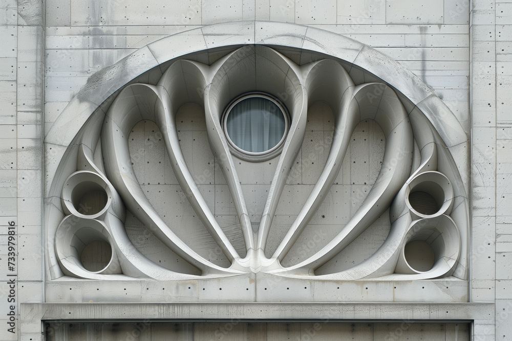 Poster parametric facade of a modern building inspired by art nouveau architecture. background image. creat