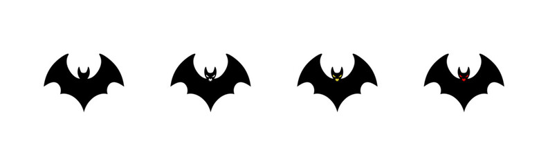 Bat icons set. Bat icon. Flat style. Vector icons - obrazy, fototapety, plakaty