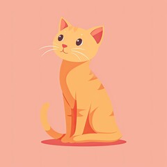 Flat Illustration of Cute Cat