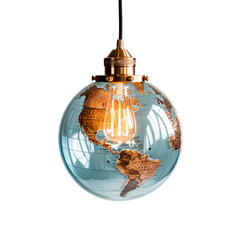 Globe pendant light isolated on transparent background