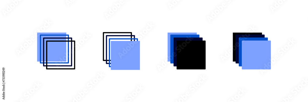 Poster layered pages icons. layers button. flat style. vector icons