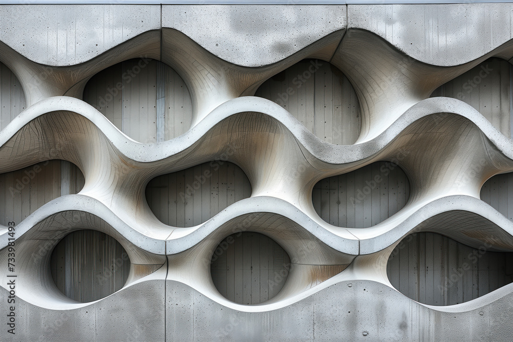 Poster parametric facade of a modern building inspired by art nouveau architecture. background image. creat