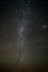 Starry sky reflected in the water, La Pampa Province, Patagonia, Argentina.