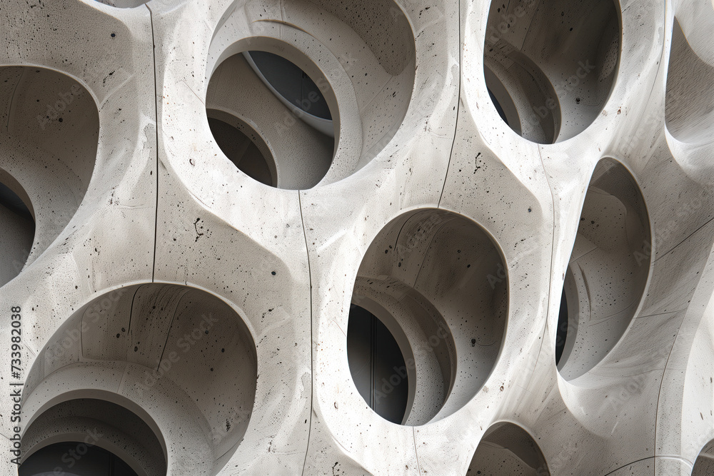 Poster parametric facade of a modern building inspired by art nouveau architecture. background image. creat