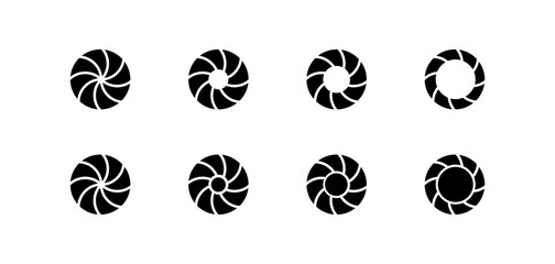 Fan icons icons set. Silhouette style. Vector icons