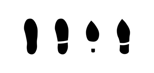Sole imprint icon. Silhouette style. Vector icons