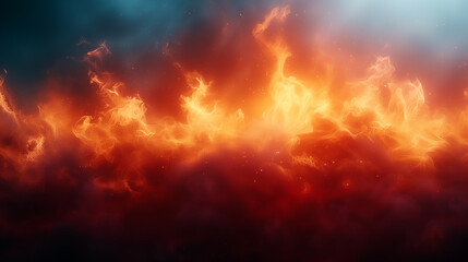 Abstract burning fire on a dark background. - obrazy, fototapety, plakaty