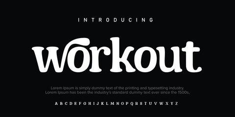 Workout , the luxury type elegant font and glamour alphabet vector set - obrazy, fototapety, plakaty