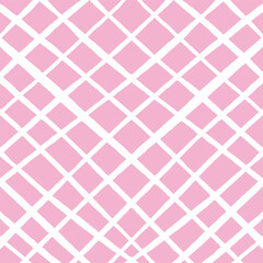 Vector hand drawn cute checkered pattern. Doodle Plaid geometrical simple texture. Crossing lines. Abstract cute delicate pattern ideal for fabric, textile, wallpaper