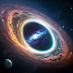 Wormholes and planets in the galaxy colliding