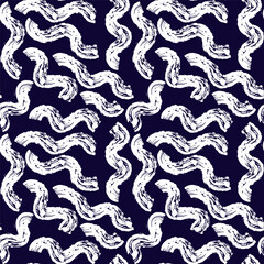 Fashion abstract contemporary seamless pattern with dry brush crayon charcoal lines. Graphic squiggle vector. Modern trendy Vector. Grunge, texture pattern for textile prints