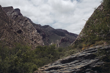 Mountain range with clouds
