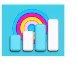 Business graph 3d icon Illustration 