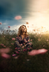 Frau im Fr&uuml;hling