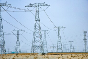 Jiuquan City, Gansu Province - High voltage wires and power towers