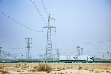 Jiuquan City, Gansu Province - High voltage wires and power towers