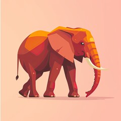 Obraz premium Flat Illustration of Elephant