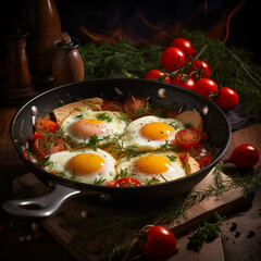 Spiegeleier in der Pfanne