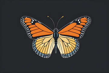 Obraz premium flat illustration of a butterfly isolated on a solid background
