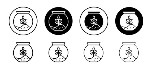 Terrarium vector icon set collection. Terrarium Outline flat Icon.