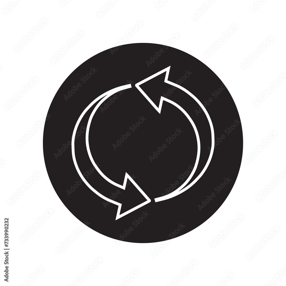 Poster repeat icon vector. refresh logo design. reload arrow vector icon illustration in circle isolated on