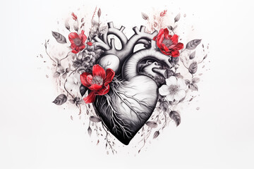 Colors heart tattoo on a white background. Colors heart tattoo. Woman's tattoo, heart. Heart tattoo. Tattoo ideas for women. Tattoo ideas for men. Tattoo parlor. Tattoo artist profession.​


