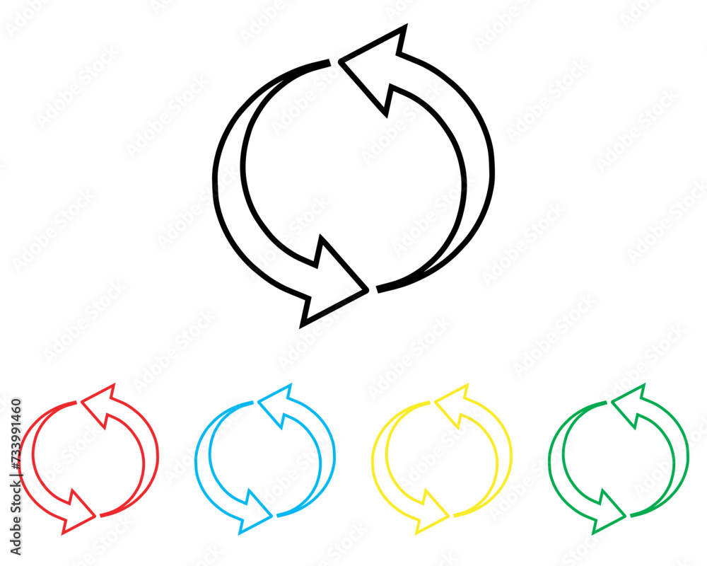 Poster repeat icon vector. refresh icon sign symbol in trendy flat style. set elements in colored icons. re