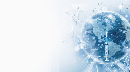 Fototapeta premium Abstract 3D Global Protection Vaccine Background.