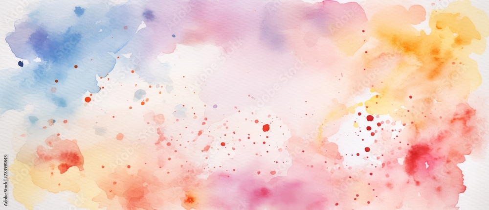 Aufkleber abstract colorful rainbow color painting texture - frame made of watercolor splashes, isolated on wh