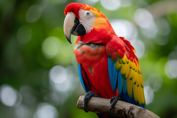 Obraz premium Bunter Papagei: Herrlicher exotischer Vogel mit lebendigem Gefieder für Natur- und Tierprojekte