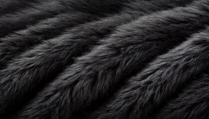 Black fur fabric texture background.