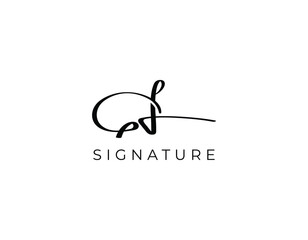 Simple Creative Signature Letter GL Logo Design Template