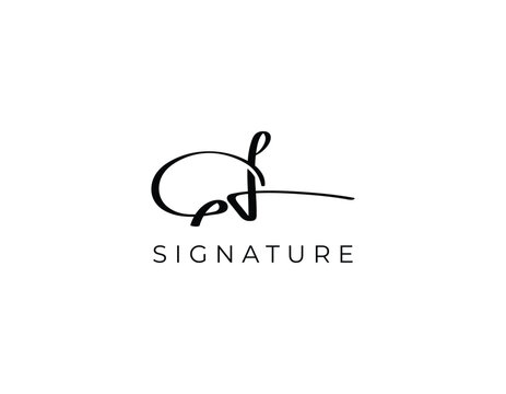 Simple Creative Signature Letter GL Logo Design Template